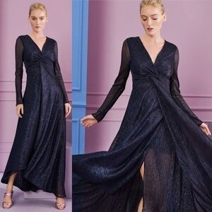 Talbot Runhof Golambini15 Metallic Midi Dress 8/38
